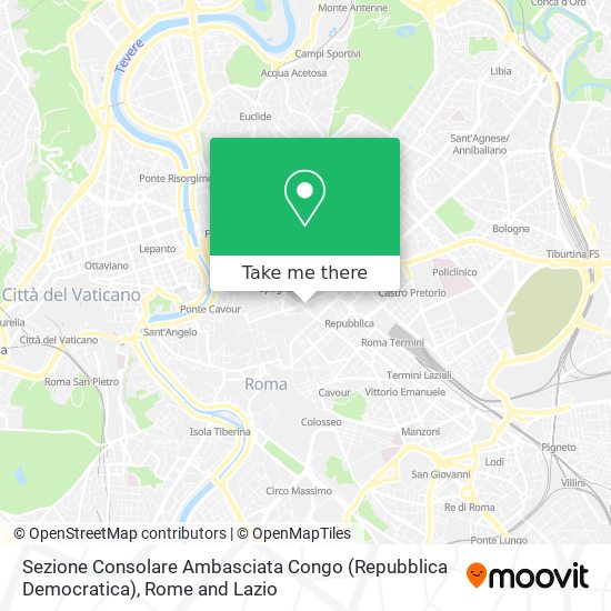 Sezione Consolare Ambasciata Congo (Repubblica Democratica) map