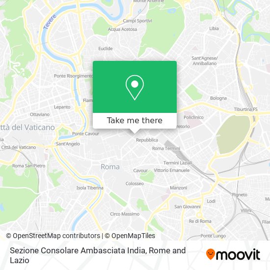 Sezione Consolare Ambasciata India map
