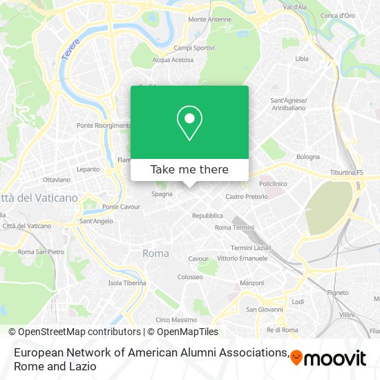 European Network of American Alumni Associations map