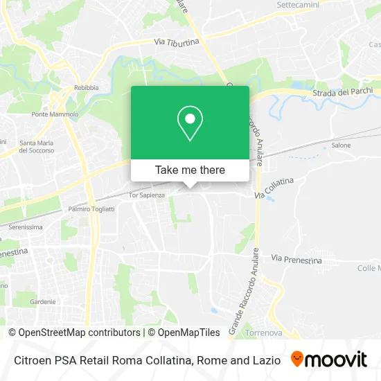 Citroen PSA Retail Roma Collatina map