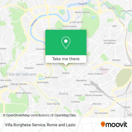 Villa Borghese Service map