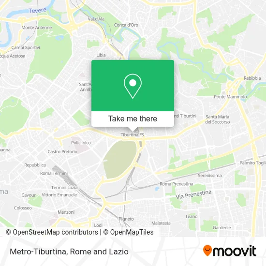 Metro-Tiburtina map