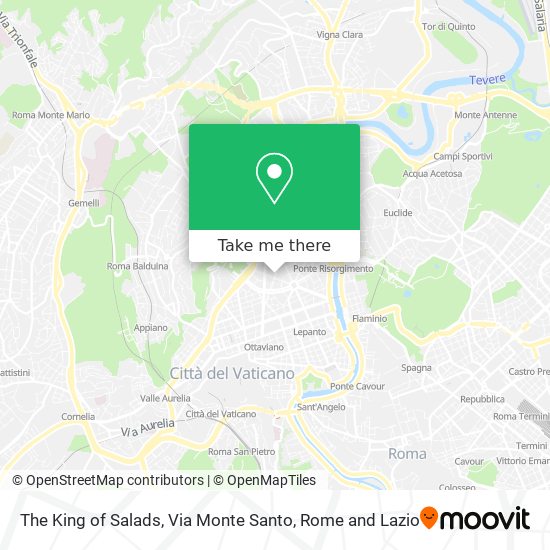 The King of Salads, Via Monte Santo map