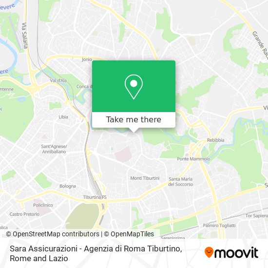 Sara Assicurazioni - Agenzia di Roma Tiburtino map