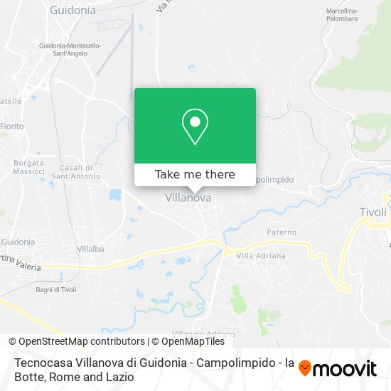 Tecnocasa Villanova di Guidonia - Campolimpido - la Botte map