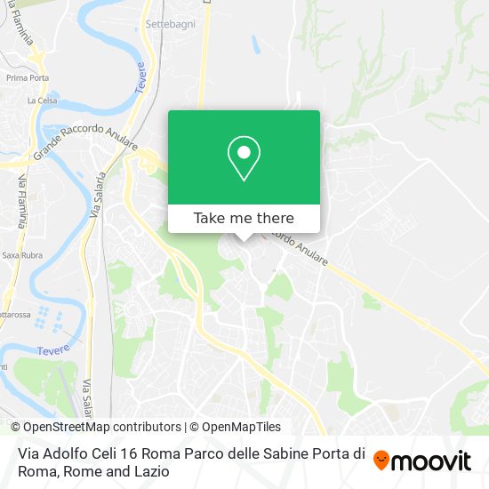 Via Adolfo Celi 16 Roma Parco delle Sabine Porta di Roma map
