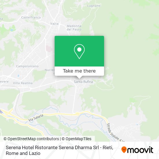 Serena Hotel Ristorante Serena Dharma Srl - Rieti map
