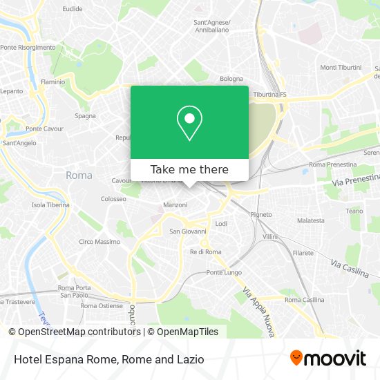 Hotel Espana Rome map