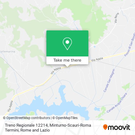 Treno Regionale 12214, Minturno-Scauri-Roma Termini map