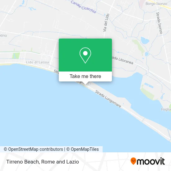 Tirreno Beach map