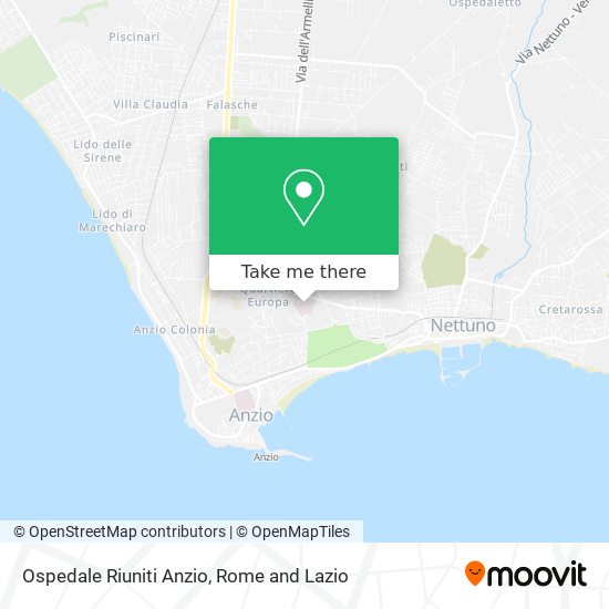 Ospedale Riuniti Anzio map