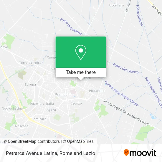 Petrarca Avenue Latina map