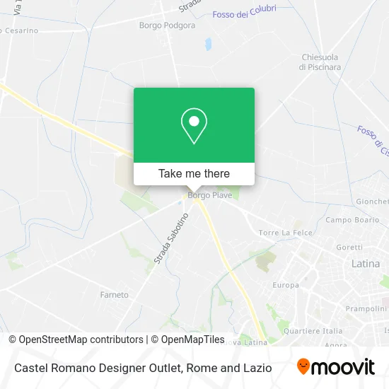 Castel Romano Designer Outlet map