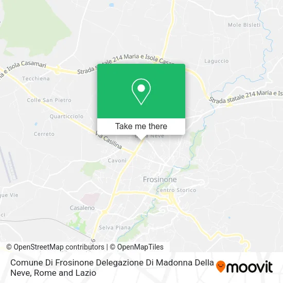 Comune Di Frosinone Delegazione Di Madonna Della Neve map
