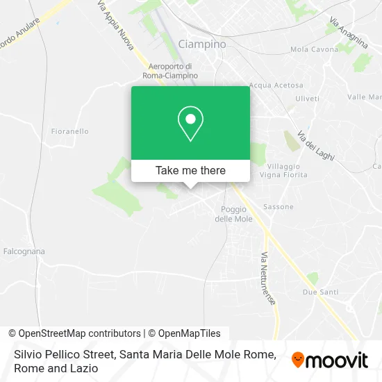 Silvio Pellico Street, Santa Maria Delle Mole Rome map