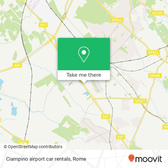 Ciampino airport car rentals map