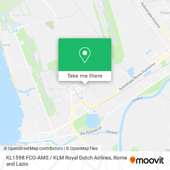 KL1598 FCO-AMS / KLM Royal Dutch Airlines map