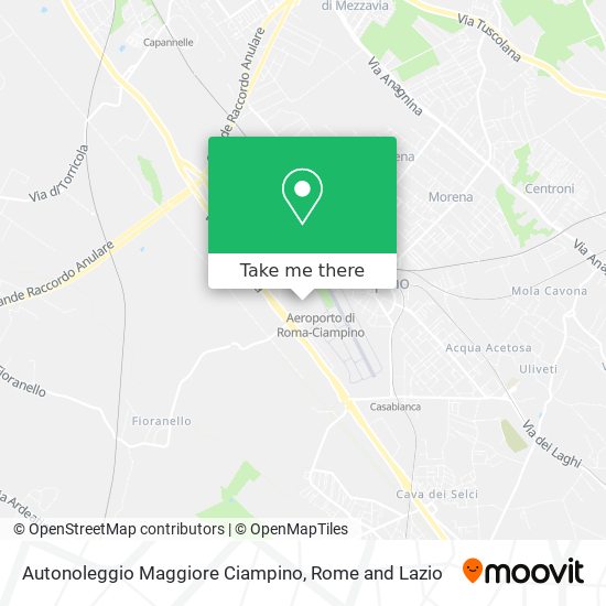 Autonoleggio Maggiore Ciampino map