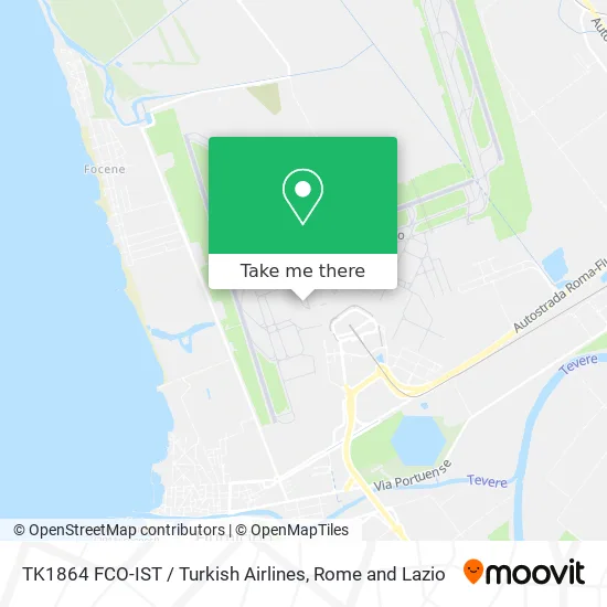 TK1864 FCO-IST / Turkish Airlines map