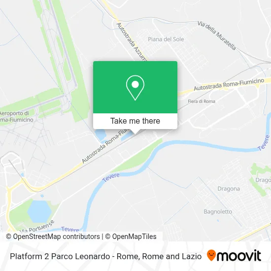 Platform 2 Parco Leonardo - Rome map