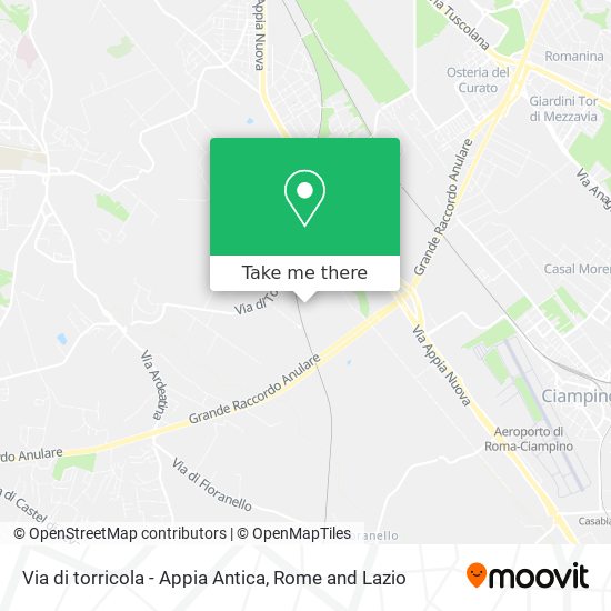Via di torricola - Appia Antica map