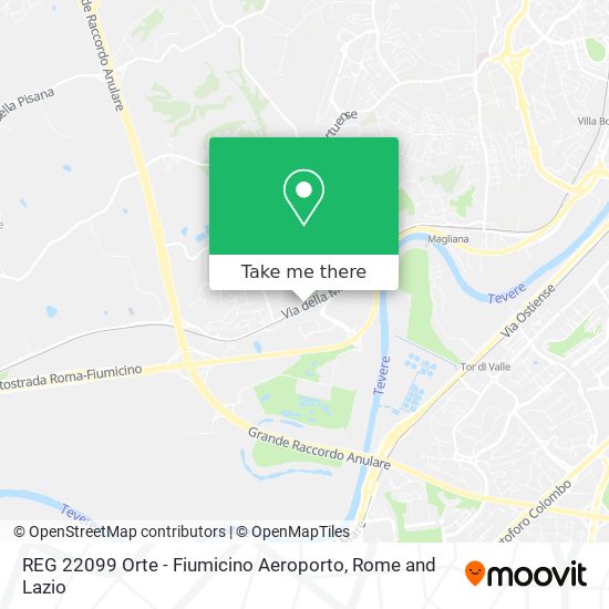 REG 22099 Orte - Fiumicino Aeroporto map