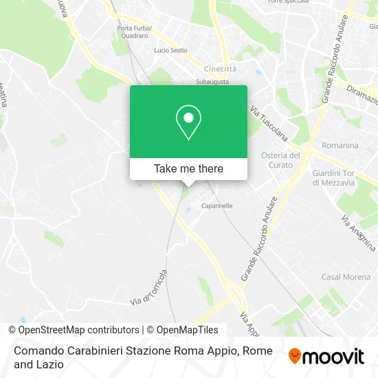 Carabinieri Command Station Rome Appio map