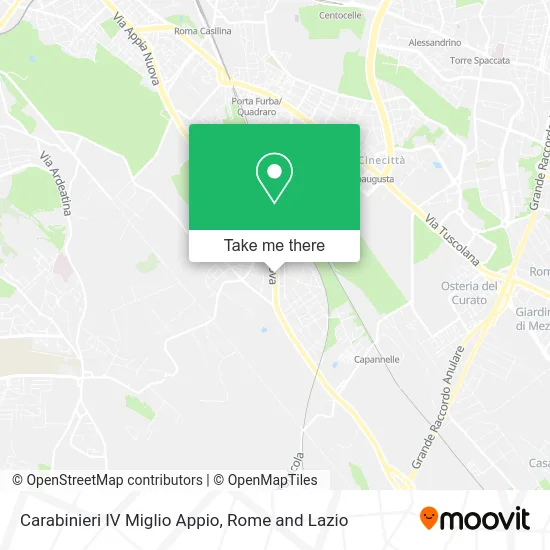 Carabinieri IV Miglio Appio map
