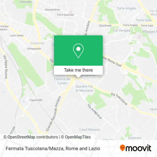 Tuscolana/Mazza Stop map