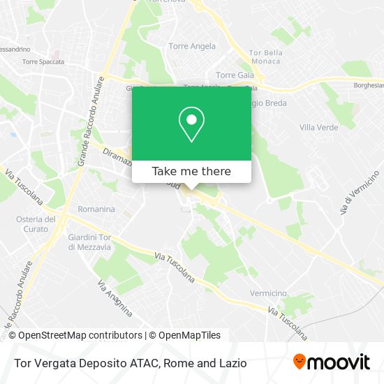 Tor Vergata Deposito ATAC map
