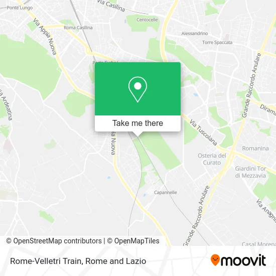 Rome-Velletri Train map