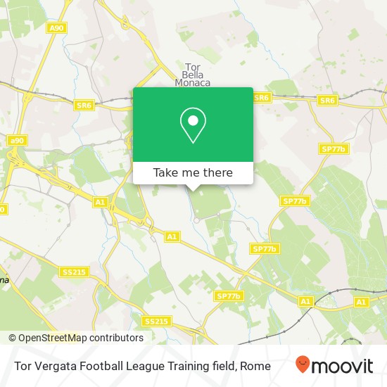 Tor Vergata Football League Training field map