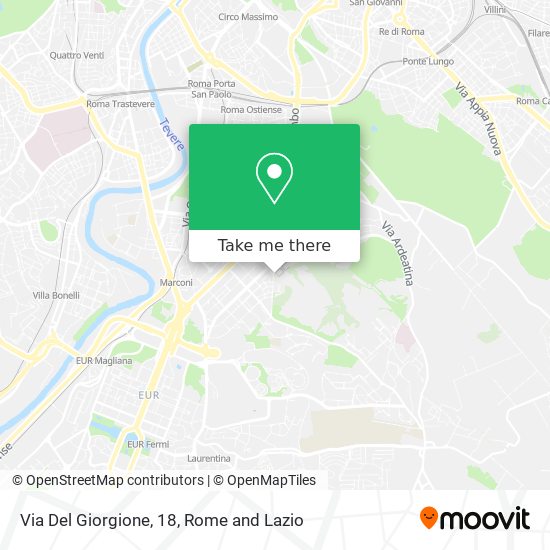 Via Del Giorgione, 18 map