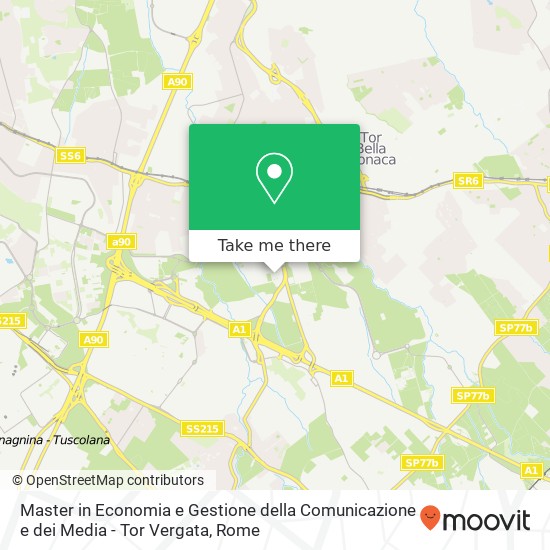 Master in Economia e Gestione della Comunicazione e dei Media - Tor Vergata map