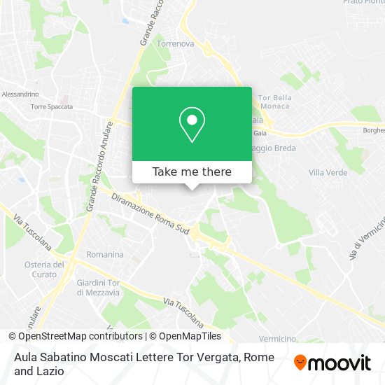 Aula Sabatino Moscati Lettere Tor Vergata map