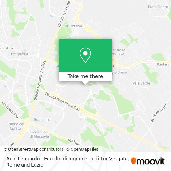 Aula Leonardo - Facoltá di Ingegneria di  Tor Vergata map