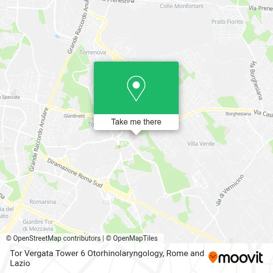 Tor Vergata Tower 6 Otorhinolaryngology map