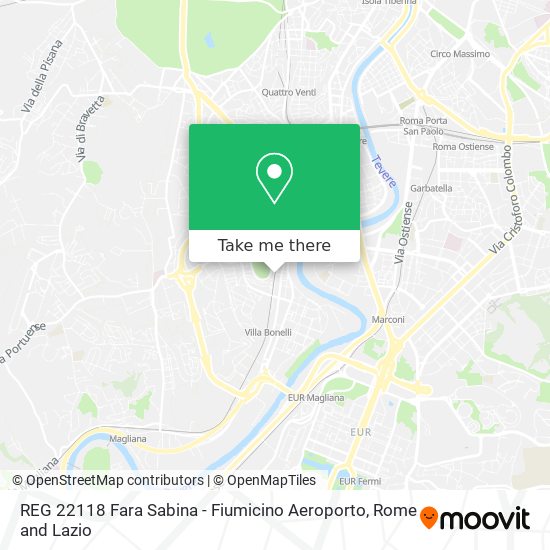REG 22118 Fara Sabina - Fiumicino Aeroporto map