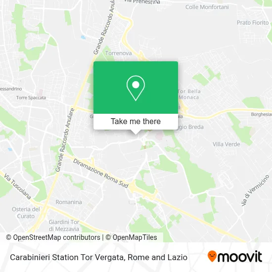 Carabinieri Station Tor Vergata map