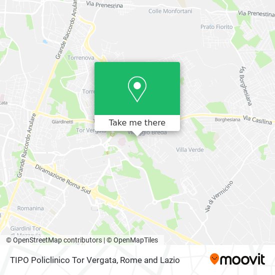 TIPO Policlinico Tor Vergata map