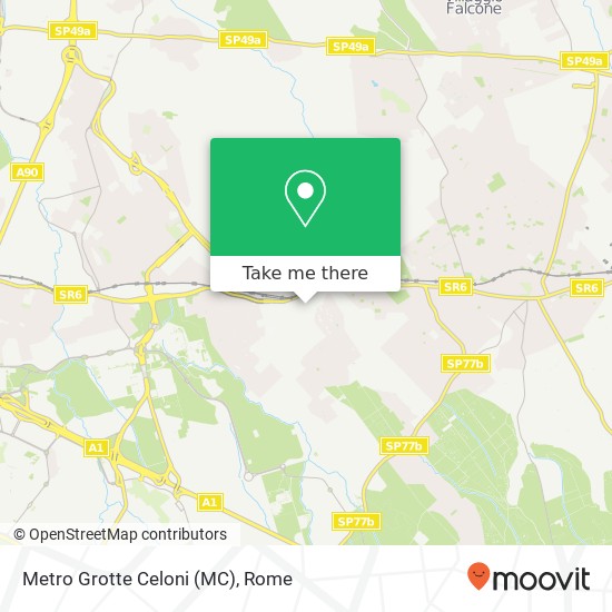 Metro Grotte Celoni (MC) map