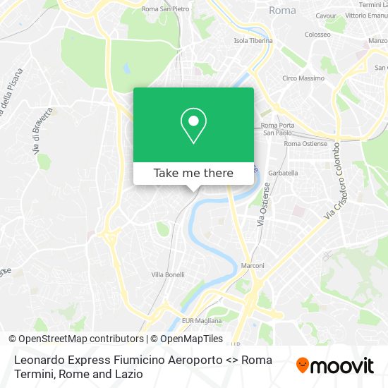 Leonardo Express Fiumicino Aeroporto <> Roma Termini map