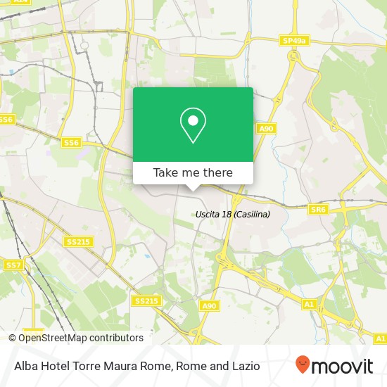 Alba Hotel Torre Maura Rome map