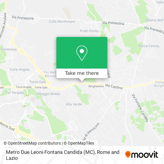 Metro Due Leoni-Fontana Candida (MC) map