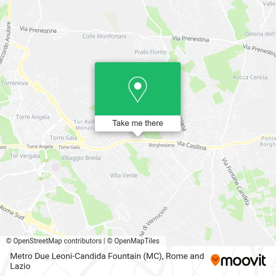 Metro Due Leoni-Candida Fountain (MC) map