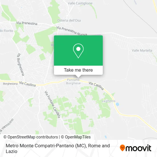 Monte Compatri-Pantano Metro Station map