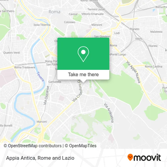 Appia Antica map