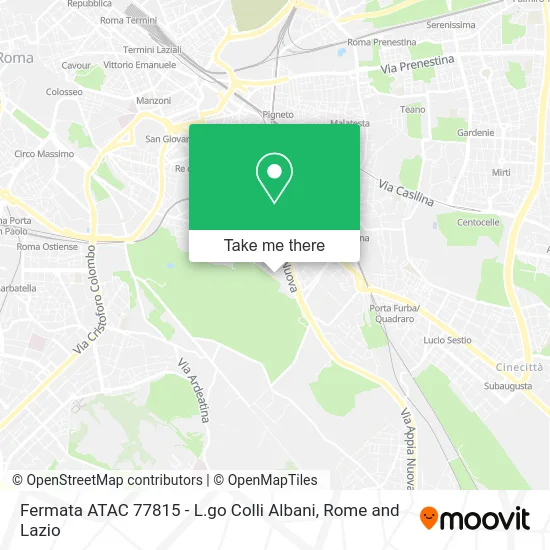 ATAC Bus Stop 77815 - Colli Albani Square map