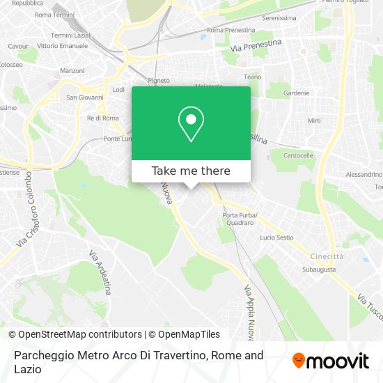 Parcheggio Metro Arco Di Travertino map