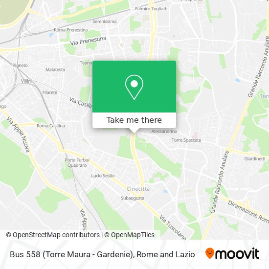 Bus 558 (Torre Maura - Gardenie) map